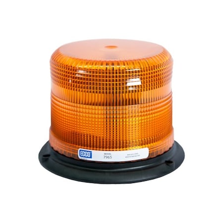 Ecco SAE CLASS 1 LED AMBER BEACON LOW PROFILE ALUMINUM BASE PULSE8 FLASH PATTERN W/VACUUM-MAGNET MOUNT 7965A-VM